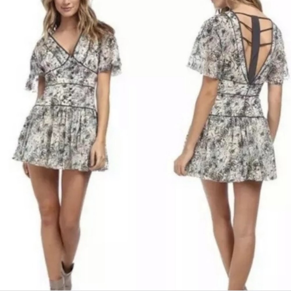 Free People Floral Caged Back Dress